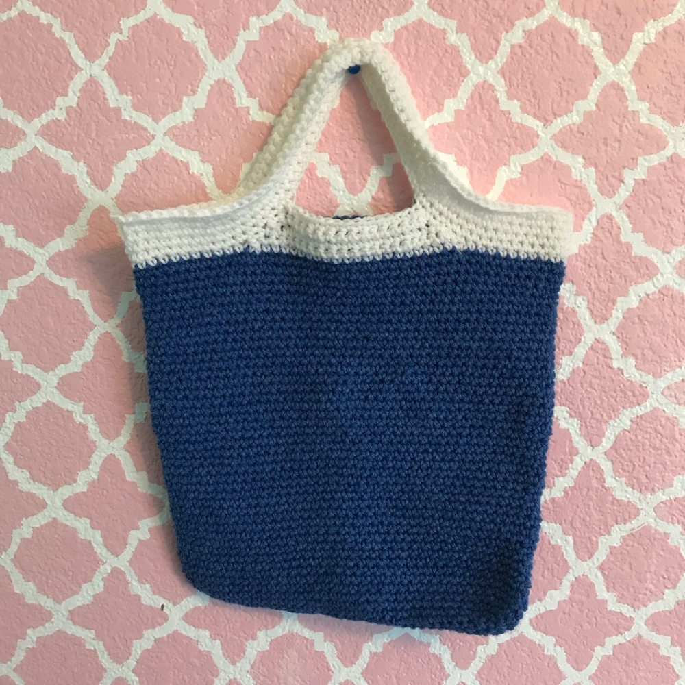 Handmade crochet carry-all tote bag